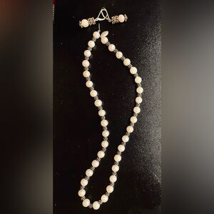 Elegant Pearl Necklace and earrings